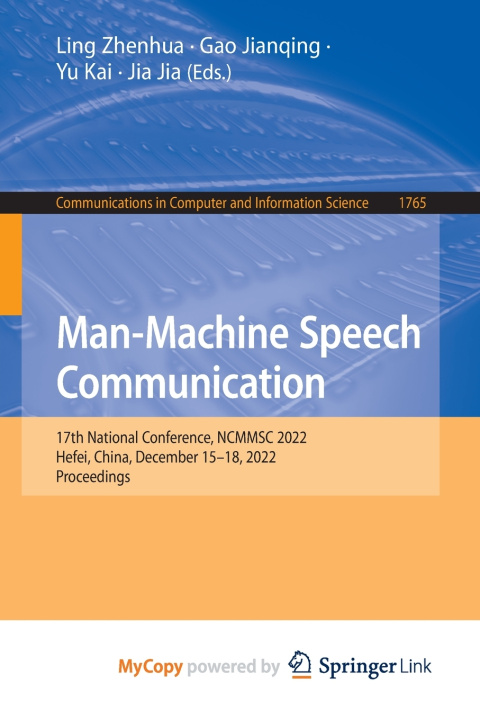 Kniha Man-Machine Speech Communication Ling Zhenhua