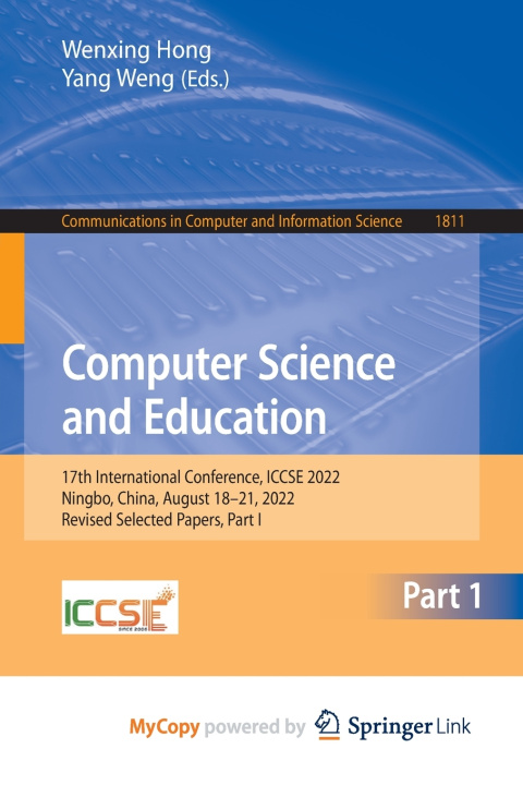 Kniha Computer Science and Education Wenxing Hong