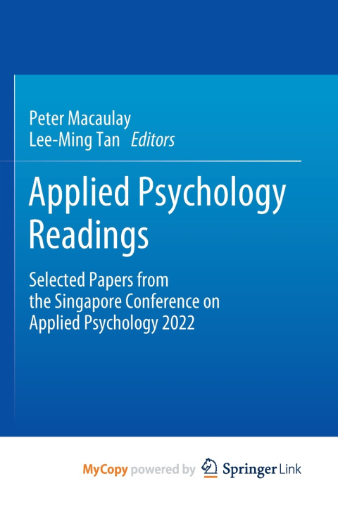 Knjiga Applied Psychology Readings Peter Macaulay