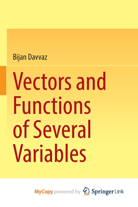 Kniha Vectors and Functions of Several Variables Bijan Davvaz