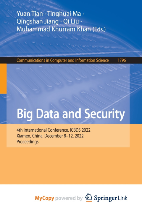 Kniha Big Data and Security Yuan Tian
