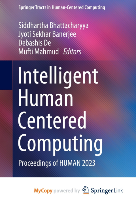 Kniha Intelligent Human Centered Computing Siddhartha Bhattacharyya