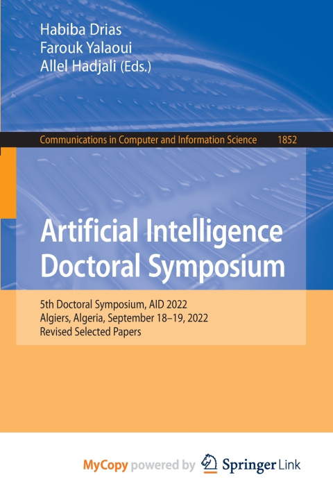 Kniha Artificial Intelligence Doctoral Symposium Habiba Drias