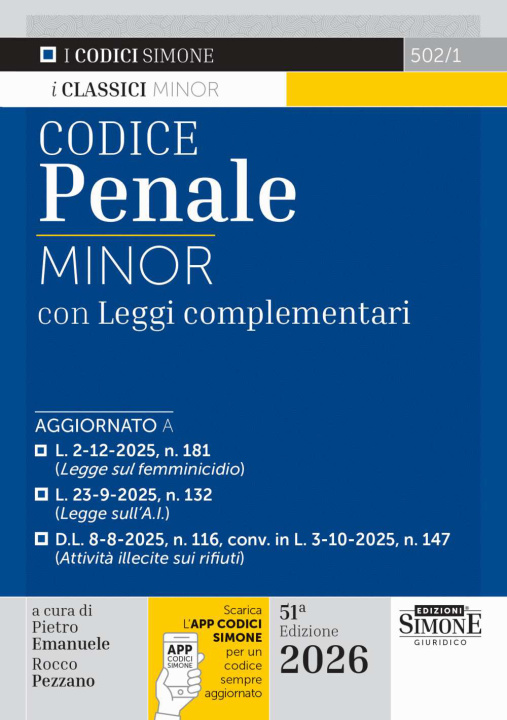 Kniha Codice Penale Minor. Leggi complementari 