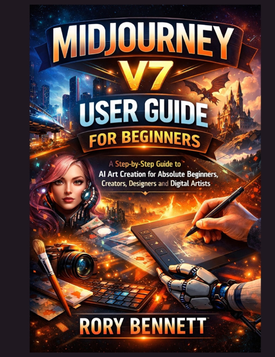 Kniha MIDJOURNEY V7 USER GUIDE FOR BEGINNERS RORY BENNETT