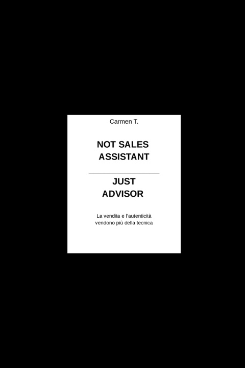 Kniha NOT SALES ASSISTANT CARMEN T.
