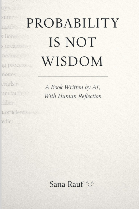 Kniha Probability Is Not Wisdom Sana Rauf