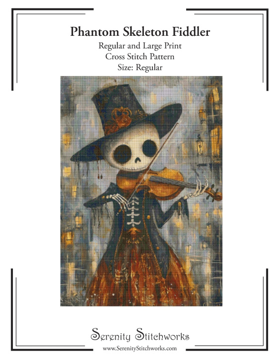 Kniha Phantom Skeleton Fiddler Cross Stitch Pattern - Regular Size Edition Carmen Wolf