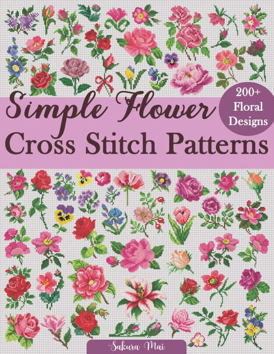 Boek Simple Flower Cross Stitch Patterns Sakura Mai