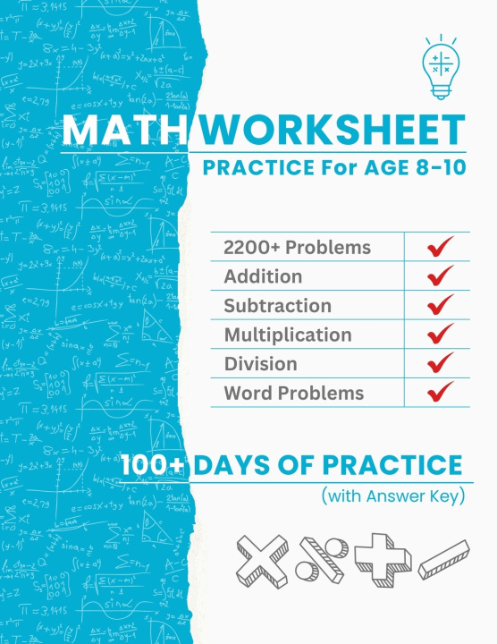 Knjiga Math Worksheet Practice for Ages 8-10 Yes Creates