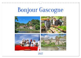 Kalendár/Diár Bonjour Gascogne (Wandkalender 2027 DIN A3 quer), CALVENDO Monatskalender Calvendo
