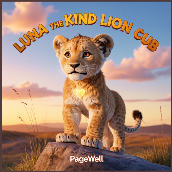 Kniha Luna the Kind Lion Cub - Kids Story Book Pagewell Co.
