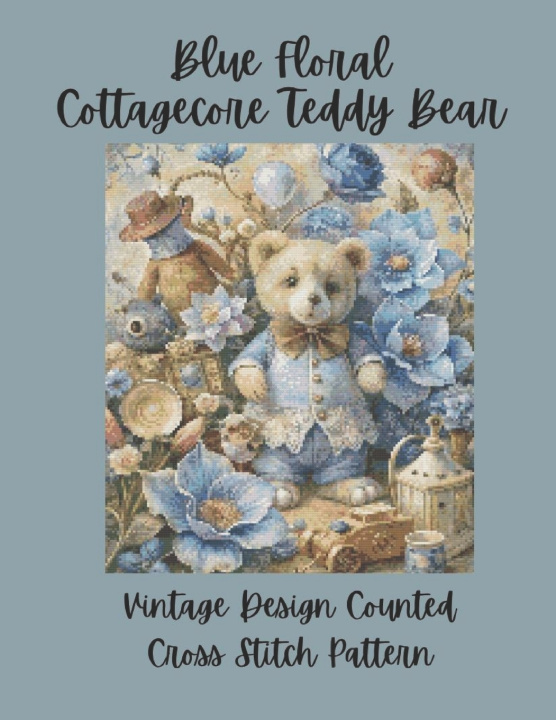 Knjiga Blue Floral Cottagecore Teddy Bear Paper Moon Media