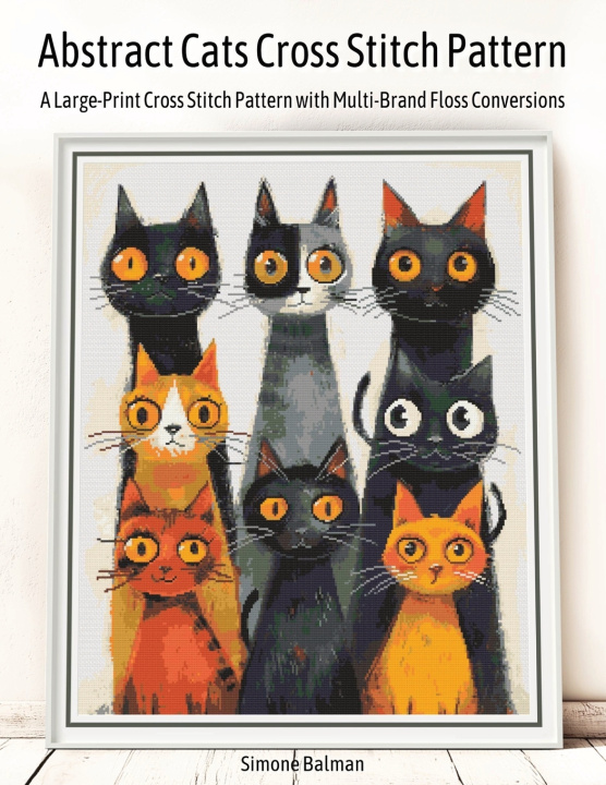 Book Abstract Cats Cross Stitch Pattern Simone Balman