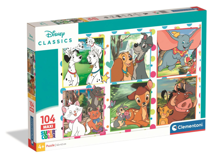Igra/Igračka Puzzle 104 elementów. Maxi. Super kolor. Disney Classics 