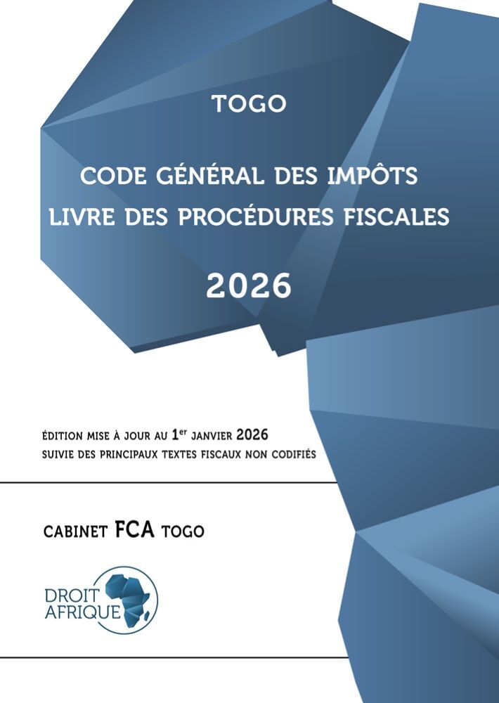 Boek Togo - Code général des impôts 2026 Droit Afrique