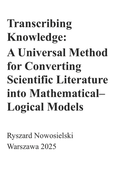 Könyv Transcribing Knowledge Ryszard Nowosielski