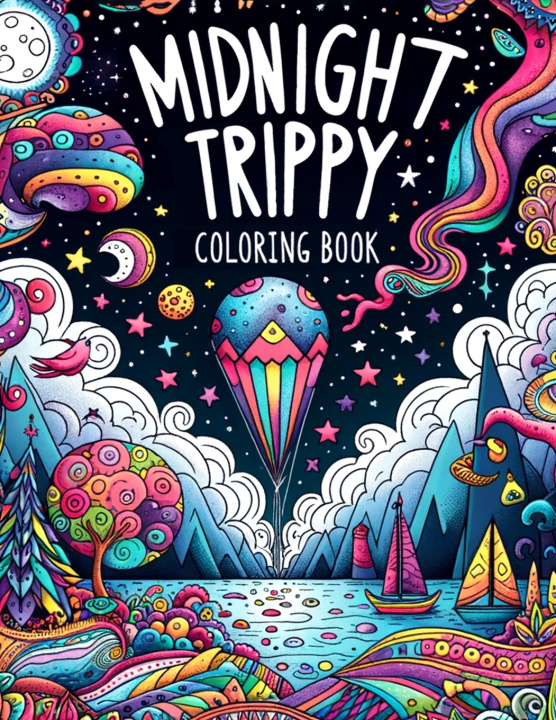 Kniha Midnight Trippy Coloring Book Lucy Cox Art