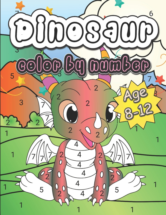 Libro Dinosaur Color By Number Age 8-12 mohsin publication