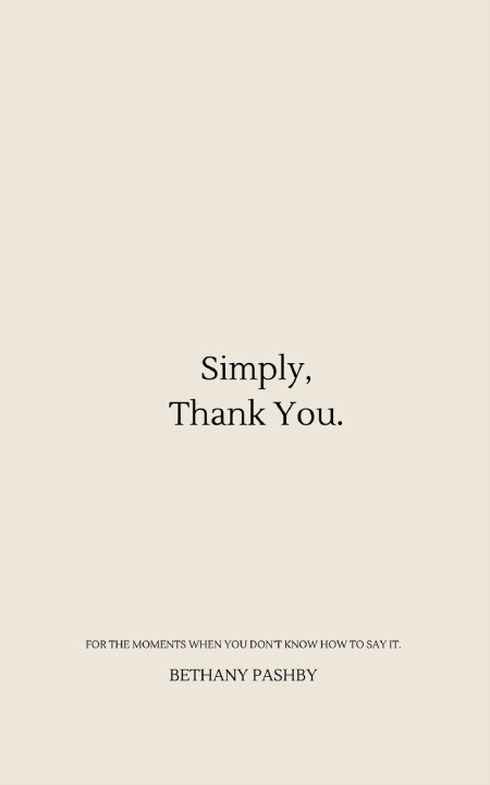 Knjiga Simply, Thank You Bethany Pashby