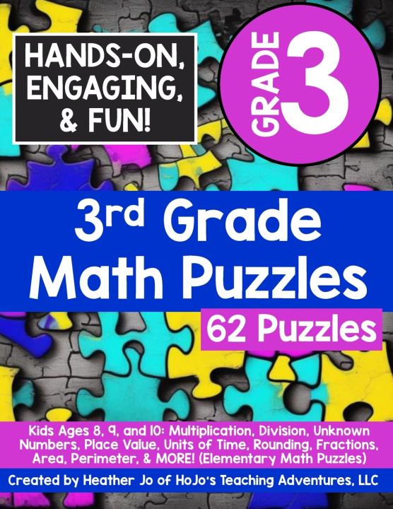 Kniha 3rd Grade Math Puzzles Heather Jo