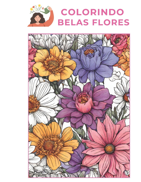 Kniha Colorindo Belas Flores Cínthia Sá