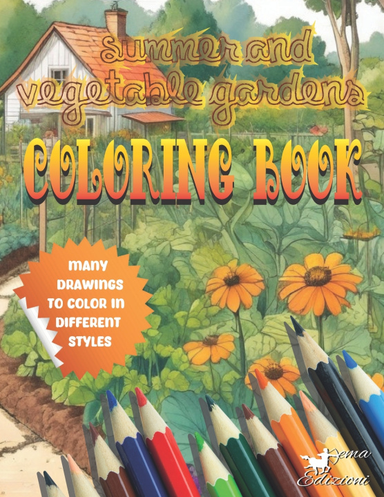 Książka Summer garden and vegetables coloring book DEMA EDIZIONI