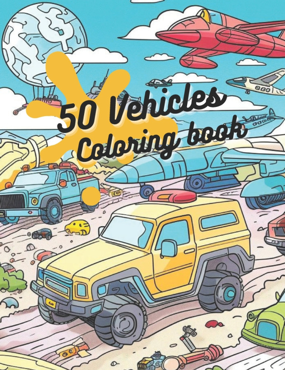 Książka vehicles coloring book for kids Minnie Oh