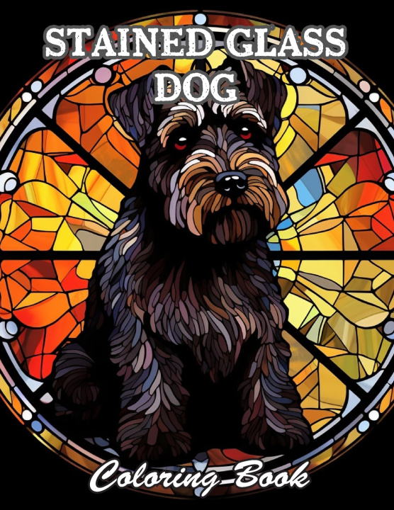 Libro Stained Glass Dog Coloring Book NINA WRIGHT