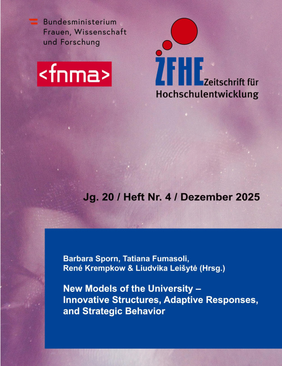 Libro ZFHE 20-4: New Models of the University - Innovative Structures, Adaptive Responses, and Strategic Behavior Barbara Sporn
