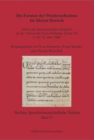 Libro Die Formen der Wiederaufnahme im älteren Deutsch Yyon Desportes