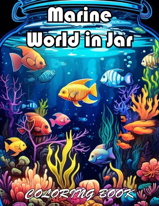 Libro Marine World in Jar Coloring Book Dimalia Conell
