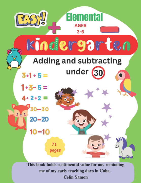 Kniha Elemental Kindergarten Math Adding and Subtracting under 30 Celin Samon