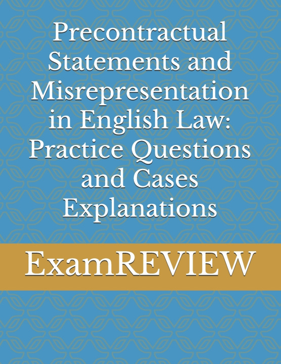 Knjiga Precontractual Statements and Misrepresentation in English Law Mike Yu