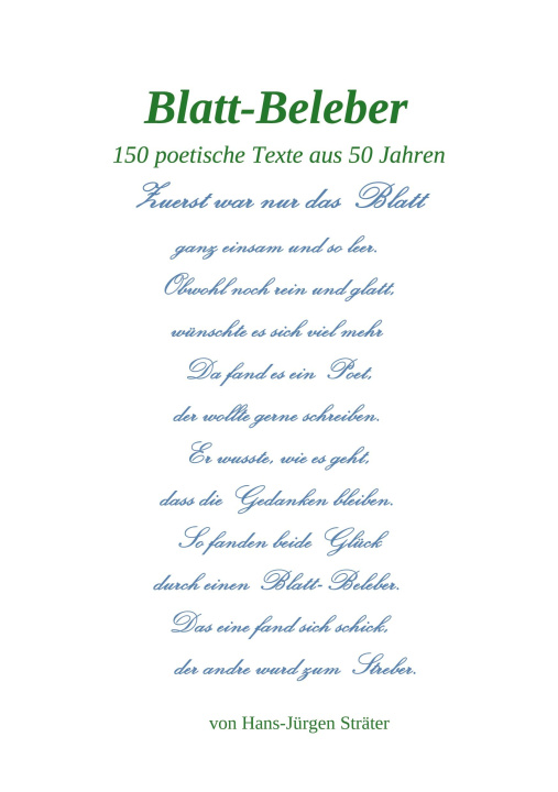 Kniha Blatt-Beleber Hans-Jürgen Sträter