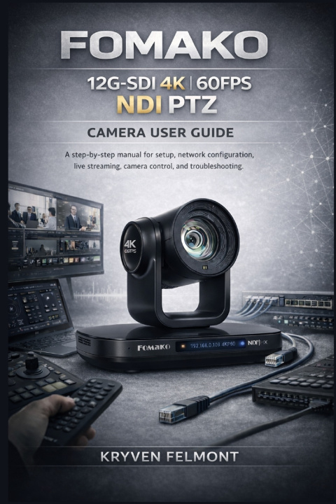 Kniha FOMAKO 12G-SDI 4K 60FPS NDI PTZ CAMERA USER GUIDE KRYVEN FELMONT