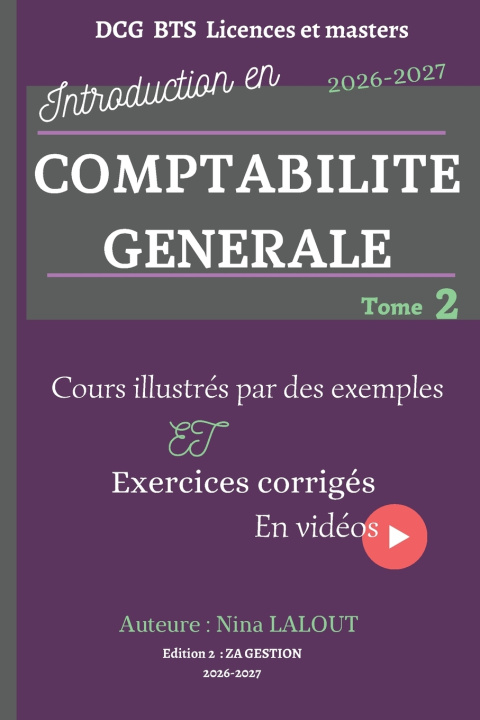 Libro Introduction à la Comptabilité Générale TOME 2 ZA Gestion
