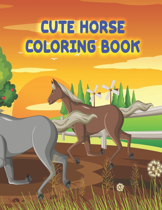 Knjiga cute horse coloring book Oussama Zinaoui