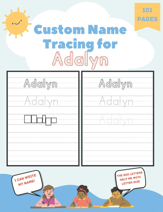 Книга Custom Name Tracing for Adalyn Poppy Blaze