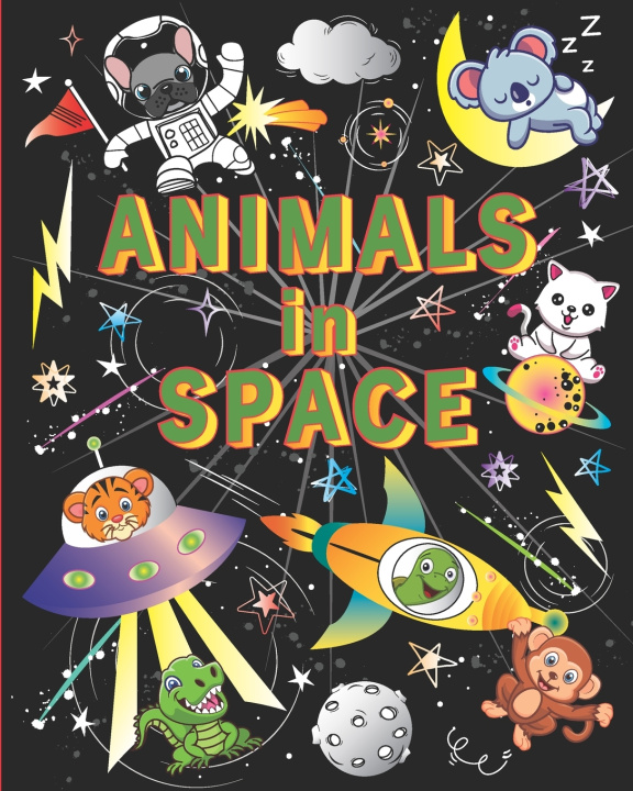 Kniha Animals In Space Black Paper Coloring Books Co.