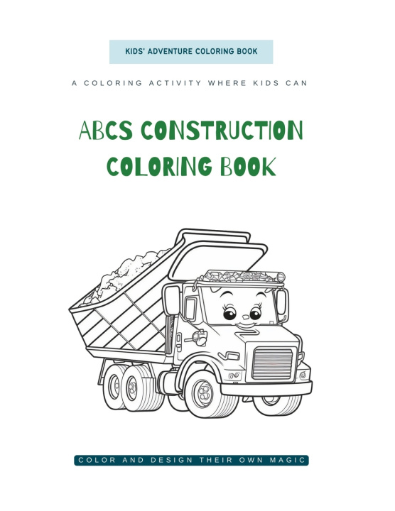 Kniha ABCs Construction Coloring Book yellow kid