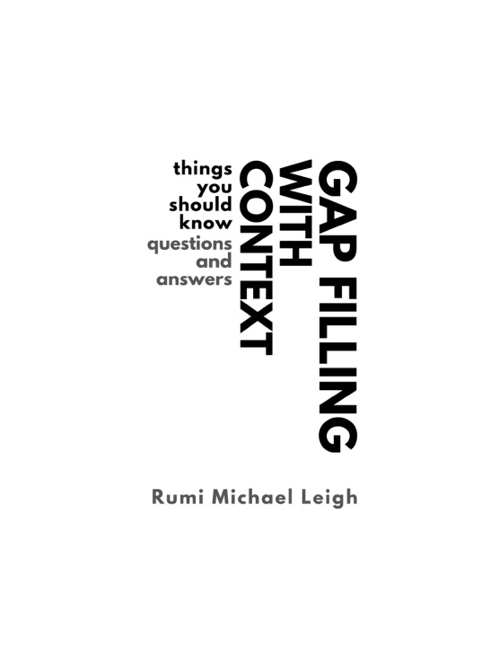 Kniha Gap filling with context Rumi Michael Leigh