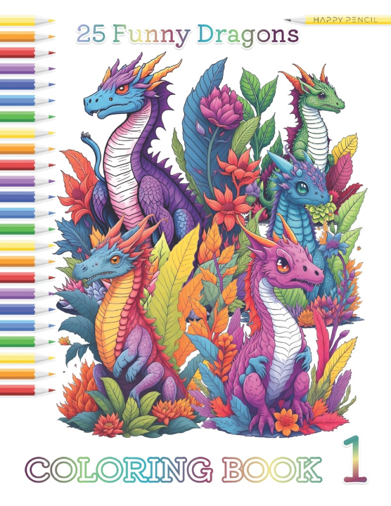 Knjiga 25 Funny Dragons HAPPY PENCIL
