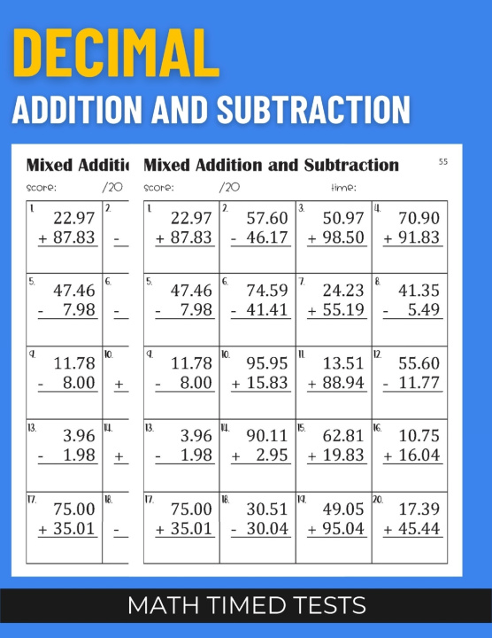 Kniha Math Timed Tests Blue Monique Publishing