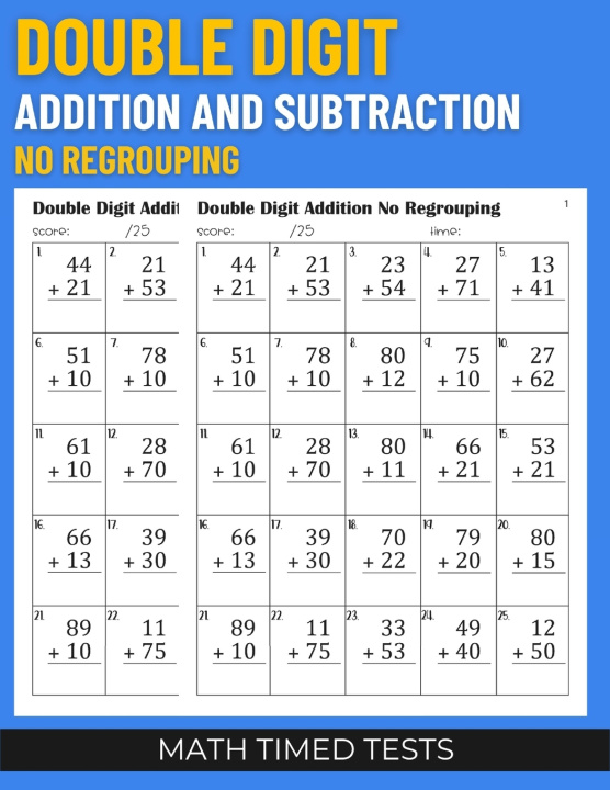 Knjiga Math Timed Tests Blue Monique Publishing