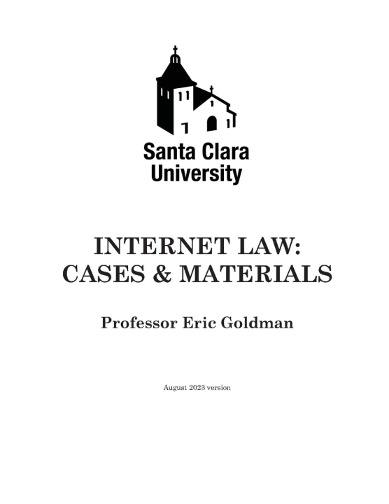 Boek Internet Law Eric Goldman
