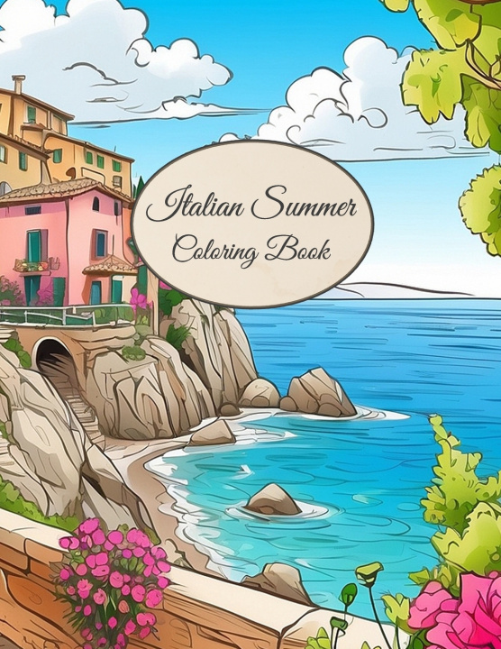 Book Italian Summer Coloring Book Bubble Sketch
