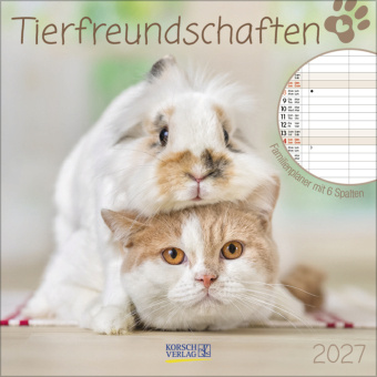 Kalendár/Diár Tierfreundschaften - Familientimer 2027 Korsch Verlag