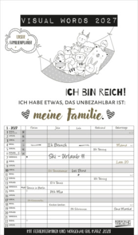 Calendar/Diary Visual Words Familienplaner 2027 Korsch Verlag
