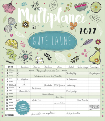 Calendar/Diary Multiplaner - Gute Laune 2027 Mo Büdinger